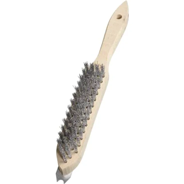 Lessmann Grillbürste mit Schaber flach (4-reihig, rostfrei, zum Entfernen von Schmutz und Anheftungen) 120413