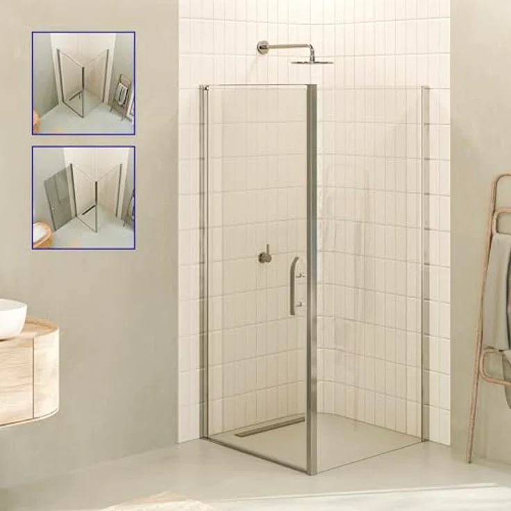 Duschkabine Duschabtrennung Eckkabine NANO-ESG Klarglas DK668 Links und Rechts montierbar 80x100 ( Tür : 100cm ) – Bild 3