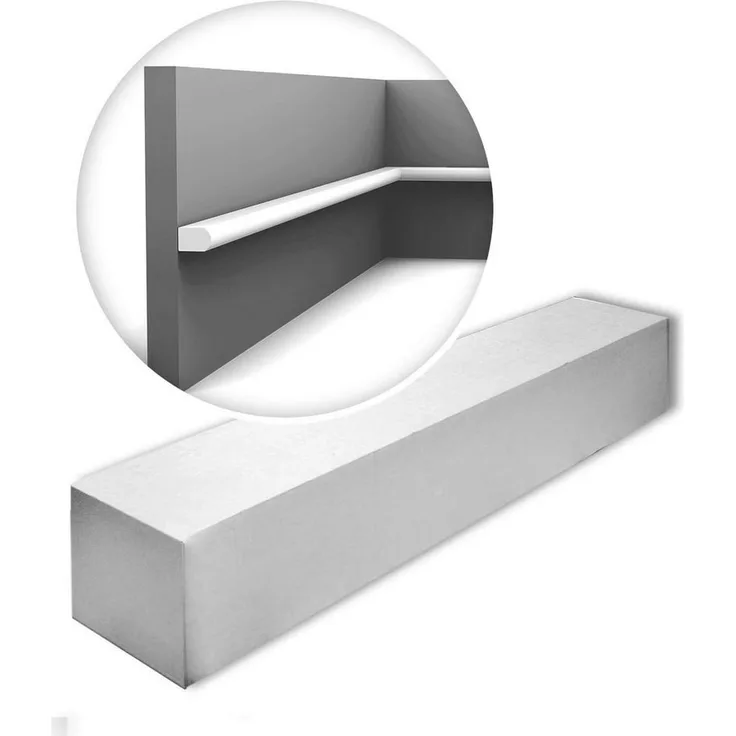 Orac Decor Zierleiste PX209-box-10, MODERN Wandleisten aus Duropolymer®, 10 Stück, 20 m, weiß, für Innen- und Außenbereich