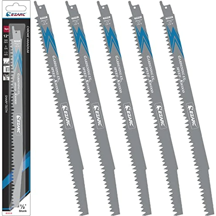 EZARC Säbelsägeblätter Set R1231GS, 5tlg, 300mm für Holzschneiden, 5 TPI, langlebig und vielseitig einsetzbar – Bild 1