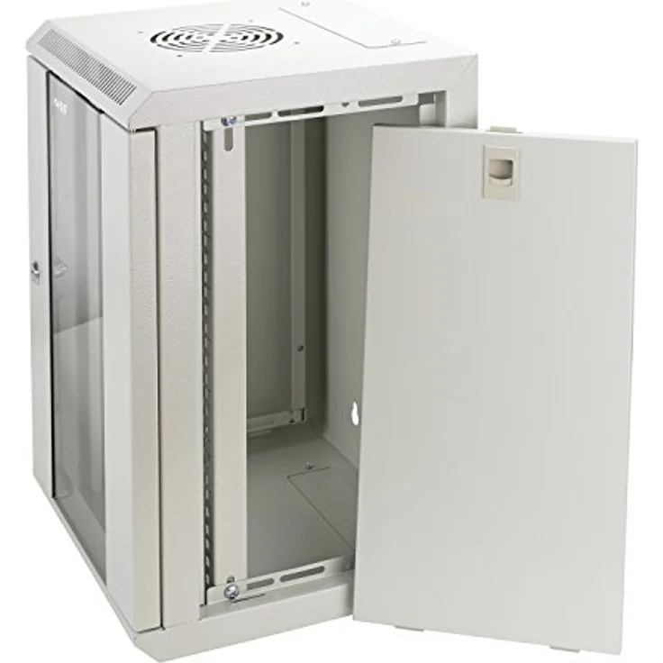 HMF 63309-07 Serverschrank 10 Zoll, 9 HE, Netzwerkschrank, 31,2 x 30 x 48,3 cm, lichtgrau – Bild 6