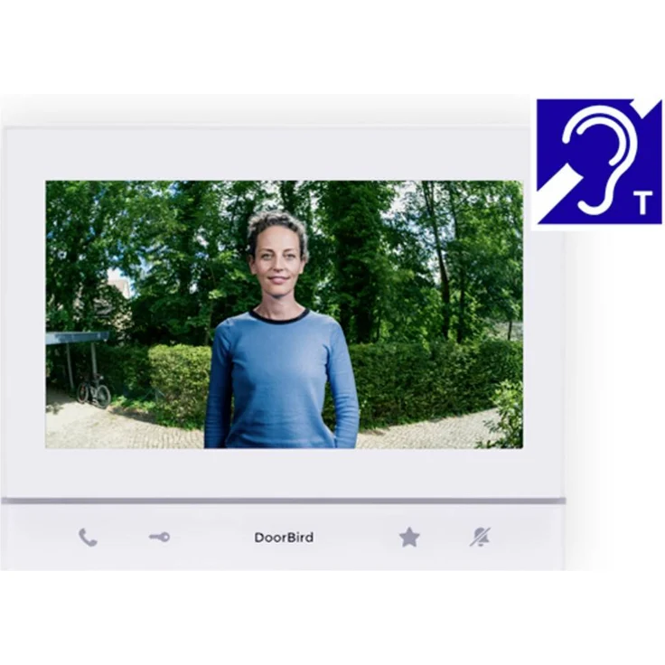 DoorBird A1103 IP-Video-Türsprechanlage, WLAN/LAN Inneneinheit mit 7-Zoll HD-Touchdisplay, Induktionsschleife für hörbeeinträchtigte Menschen, Polarweiß