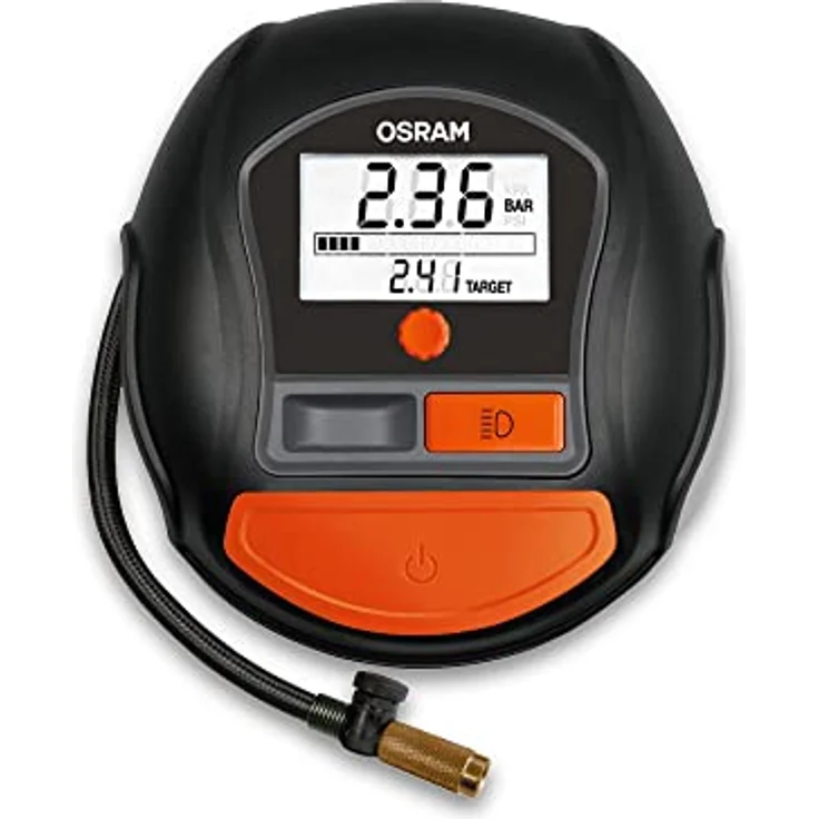Osram Auto OTI1000 Kompressor Digitales Display, Überlastungsschutz, mit Arbeitslampe, Kabelfach-aufnahme – Bild 2