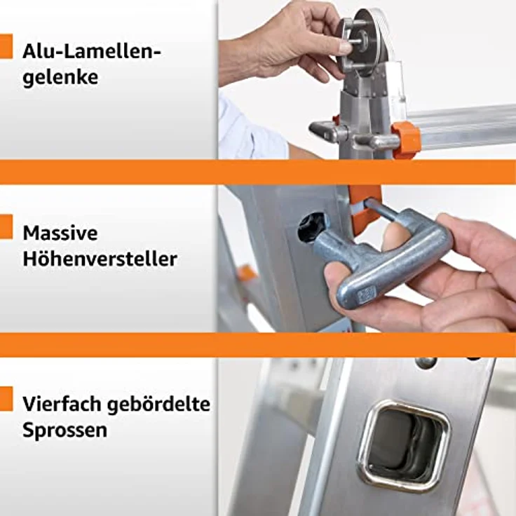 WAKÜ Teleskopleiter Modell 103 - Maximale Leiterlänge 6,40 m – Bild 6