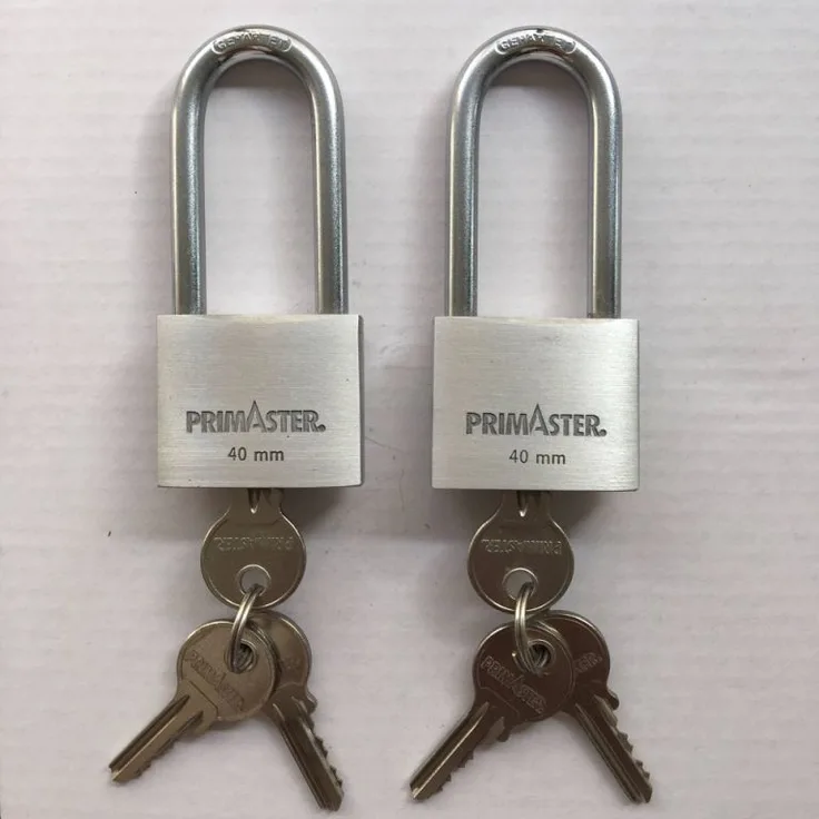 TrendLine Vorhängeschloss silber mit hohem Bügel 40.0 mm - 2 Stück