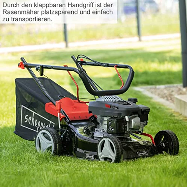 Scheppach MP132-42 Benzin Rasenmäher 42 cm Mäher Motormäher Gartenmäher Grasmäher, 42 cm Schnittbreite, 45 l Fangkorbvolumen – Bild 9