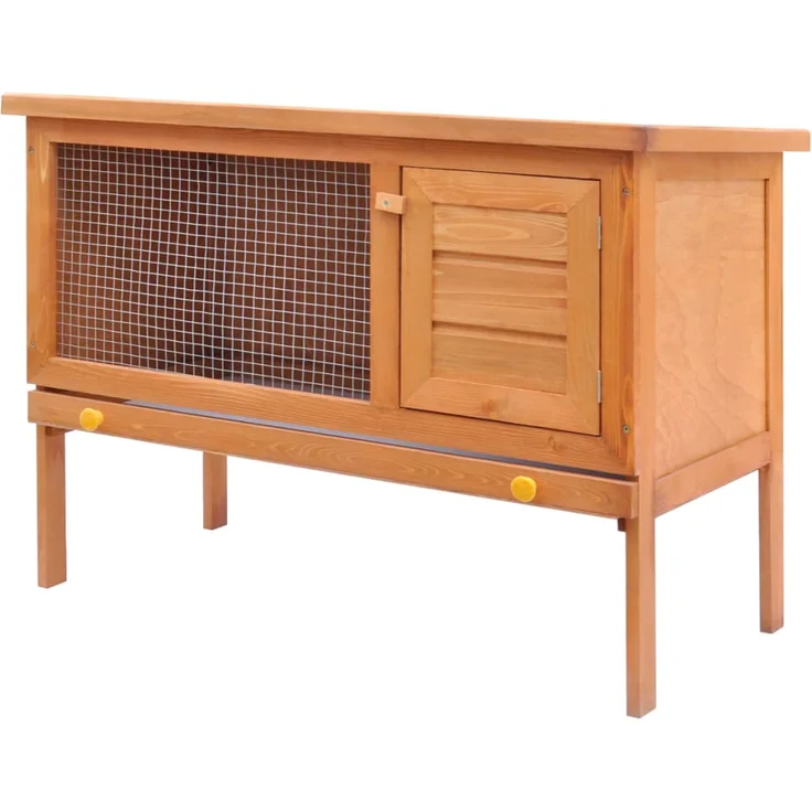 vidaXL Kaninchenstall Kleintierhaus Hasenstall 1 Ebene Holz – Bild 1