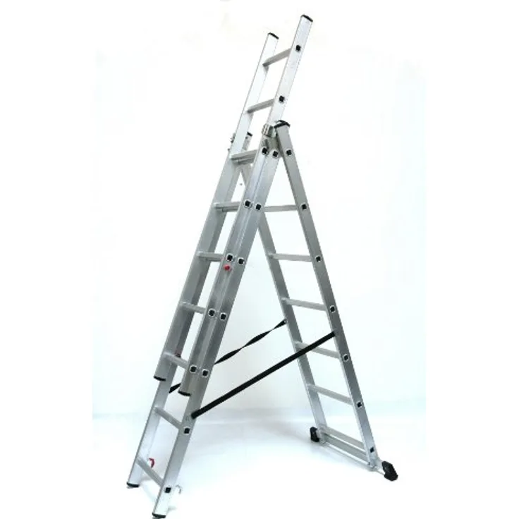 SZ Metall Schiebeleiter alu 3x 7 Sprossen, H: 409,0 cm