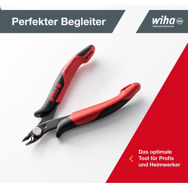 Wiha Präzisions Seitenschneider Elektronik klein (26813) breiter, spitzer Kopf ohne Wate 130mm I Mini Drahtschneider für Elektroinstallation – Bild 7