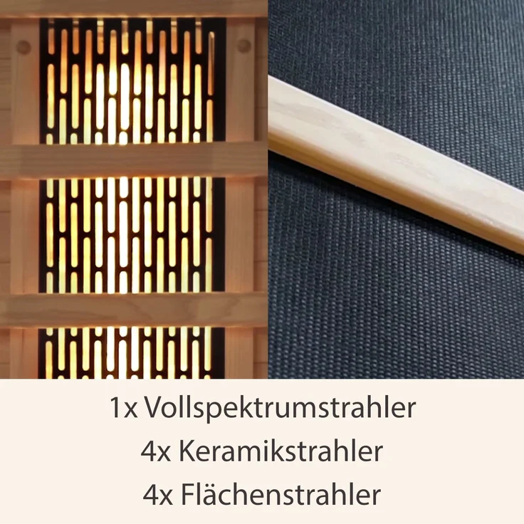 Artsauna Infrarotkabine Helsinki 150 – Triplex-Heizsystem Infrarotsauna - 3 Personen – LED-Farblicht, digitale Steuerung – Hemlock-Holz, 190 x 150 x 150 cm – Bild 5