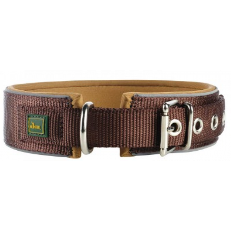Hunter Hunde-Halsband Neopren Reflect braun-karamell S-M - Preisvergleich