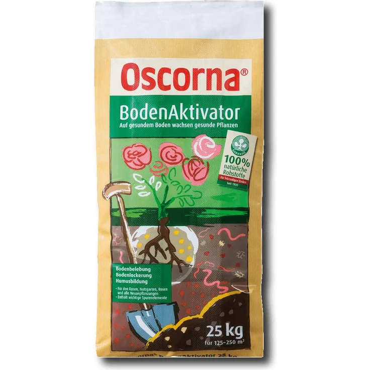 Oscorna Bodenaktivator, 25 kg 100-200 g/m², für 125 m² März bis Oktober Bodenbelebung Humusbildung Bodenlockerung Streudünger NPK-Dünger – Bild 1