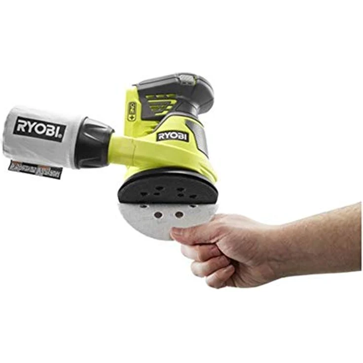 Ryobi Akku-Schleifmaschine R18ROS-0, kraftvoller Exzenterschleifer mit integrierter Staubabsaugung, Kletthaftung und ergonomischem Griff, für Feinschliff und Lackentfernung, grün, Art.-Nr. 5133002471 – Bild 2