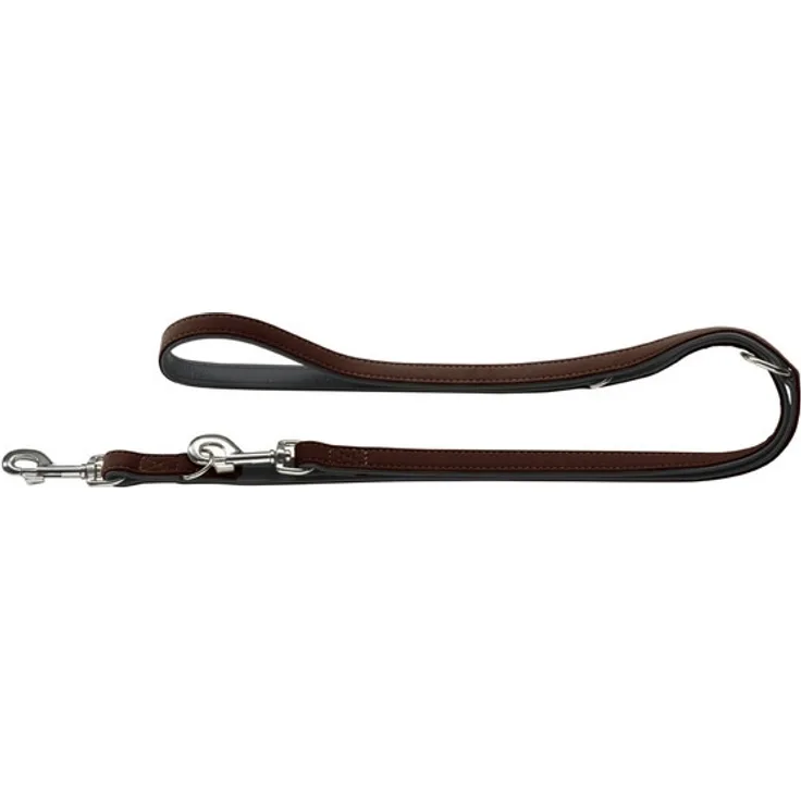 HUNTER SOFTIE Verstellbare Führleine für Hunde, Kunstleder, samtig, pflegeleicht, 2,0/200 cm, braun