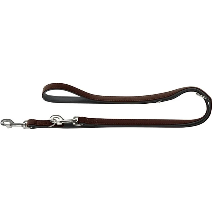 HUNTER SOFTIE Verstellbare Führleine für Hunde, Kunstleder, samtig, pflegeleicht, 2,0/200 cm, braun – Bild 1