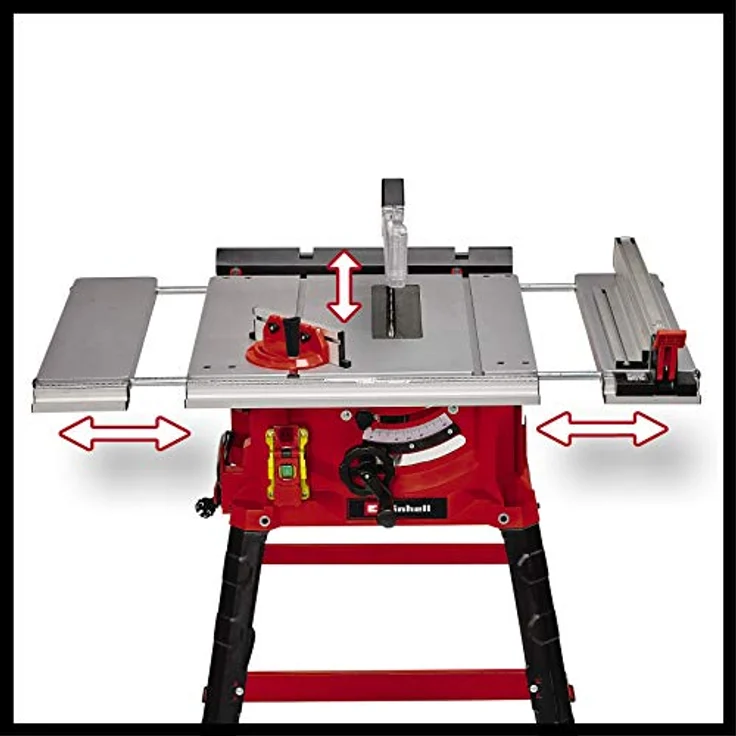 Einhell Tischkreissäge TC-TS 2225 U (max. 2200 W, 254 x ¸30 mm Sägeblatt, Parallel--Winkelanschlag, Softstart, neigbares Sägeblatt, Höhenverstellung bis 80 mm) – Bild 2