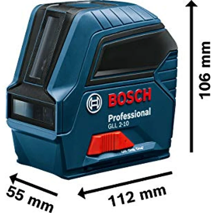 Bosch Professional Kreuzlinienlaser GLL 2-10 (roter Laser, Max. Reichweite: 10 m, 3x AA Batterien, Schutztasche, im Karton) – Bild 2