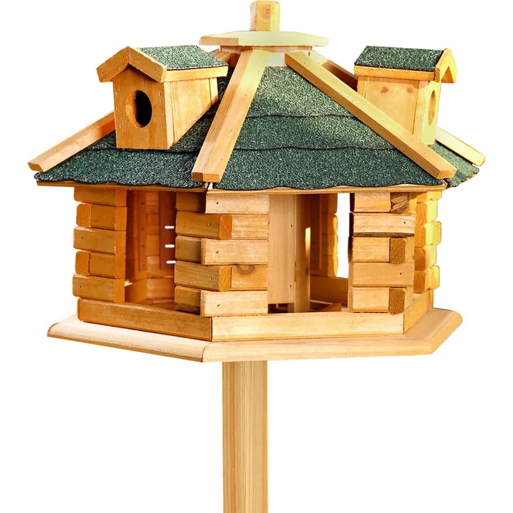 Vogelhaus Vogelvilla Vogelfutterhaus Vogelhäuschen Holz Futtersilo Vogelhäuser