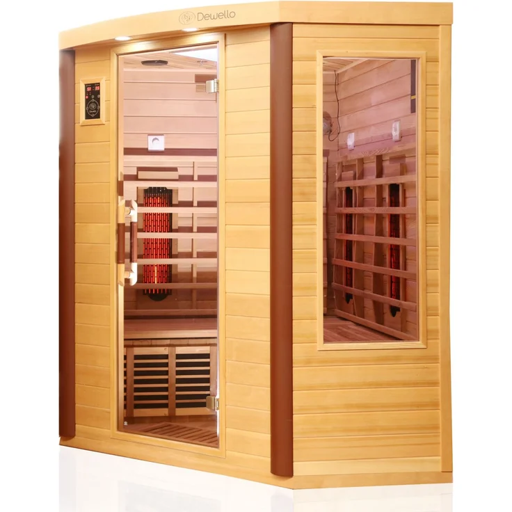 Dewello Infrarotkabine Infrarotsauna TORONTO 152cm x 152cm inkl. Vollspektrumstrahler, Bodenstrahler – Bild 2