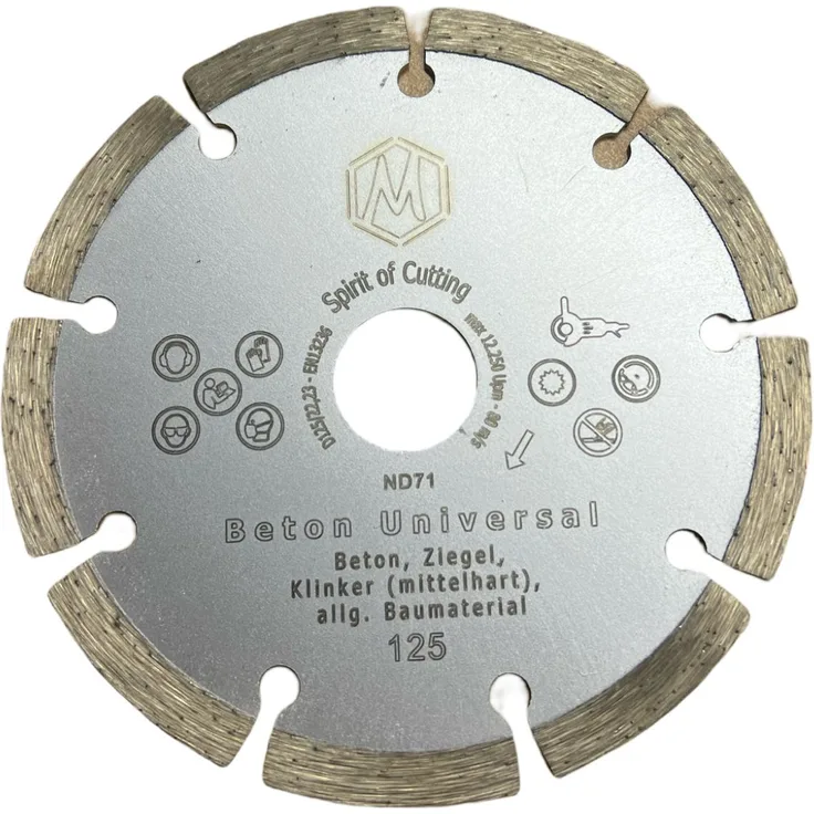 COFI 1453 3x Diamant-Trennscheibe universal 125x-22,23mm Neton Ziegel Klinker Stein Diamantscheibe 9 Segmente silber