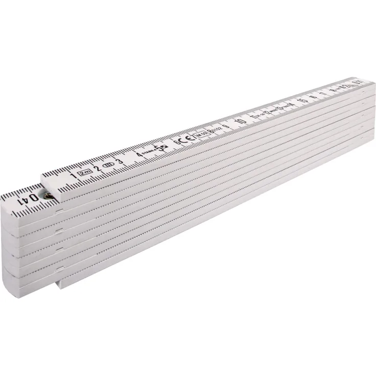 STABILA Kunststoff-Gliedermaßstab Type 1107, 2 m, weiß, metrische Skala