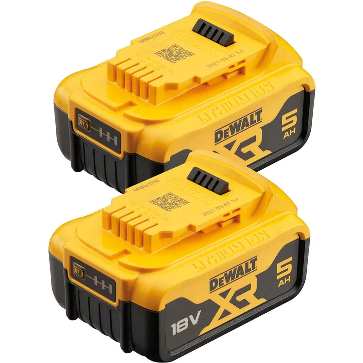 DeWalt Akku-Set DCB184P2-XJ Original Ersatz Akku, Wechselakku mit wirkungsvollen Überlastungsschutz, Kompakt, 18V 5 Ah