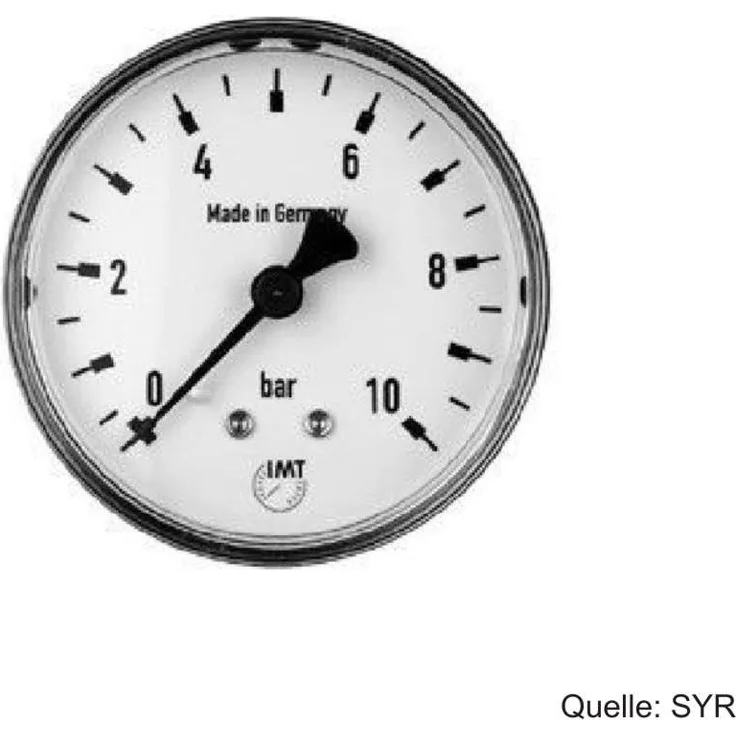 SYR Manometer 11, f. alle Druckminderer-Mod.e,G 1-4-'-',0-10bar,D.