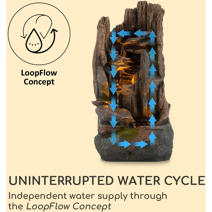 Mystic Tree Solarbrunnen LED-Beleuchtung Polyresin Braun – Bild 6