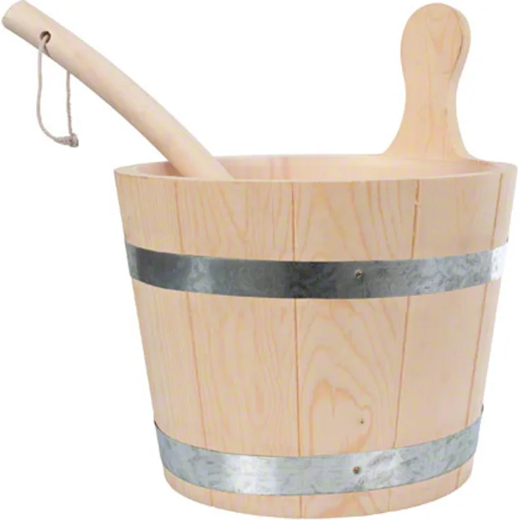 Sauna-Set: Aufgusskübel + Schöpfkelle, Saunakübel Sauna Kelle, Saunaaufgusskübel