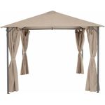 SIENA GARDEN Phoenix Pavillon 300x300 cm Gestell aus Stahl, anthrazit, Bezug aus Polyester, 180g/m² in taupe