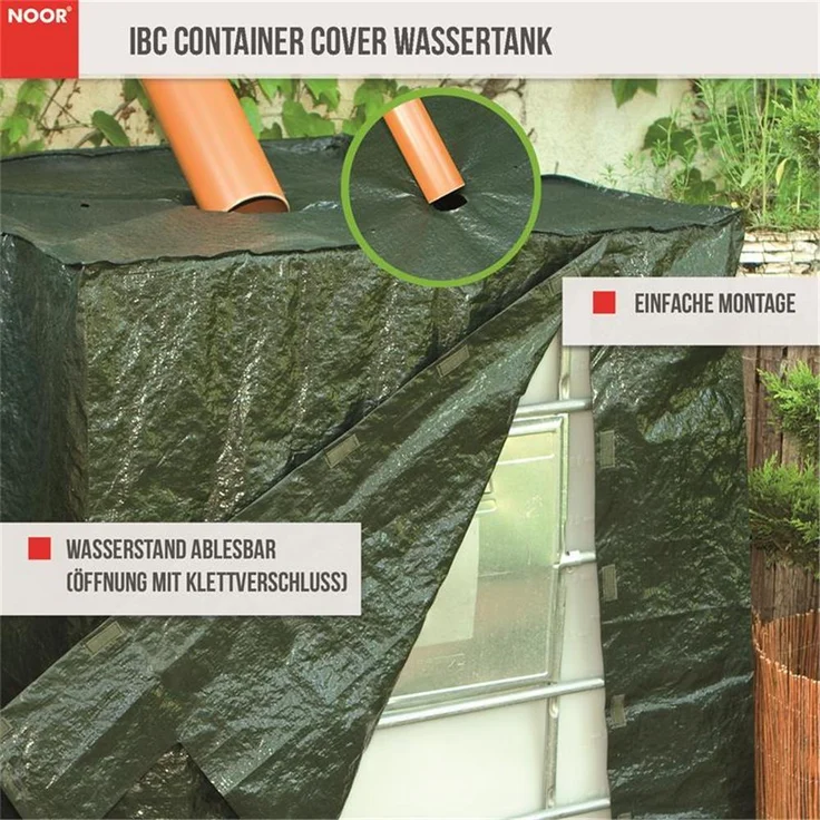 Noor IBC Container Cover Wassertank Abdeckung grün UV-beständig – Bild 3