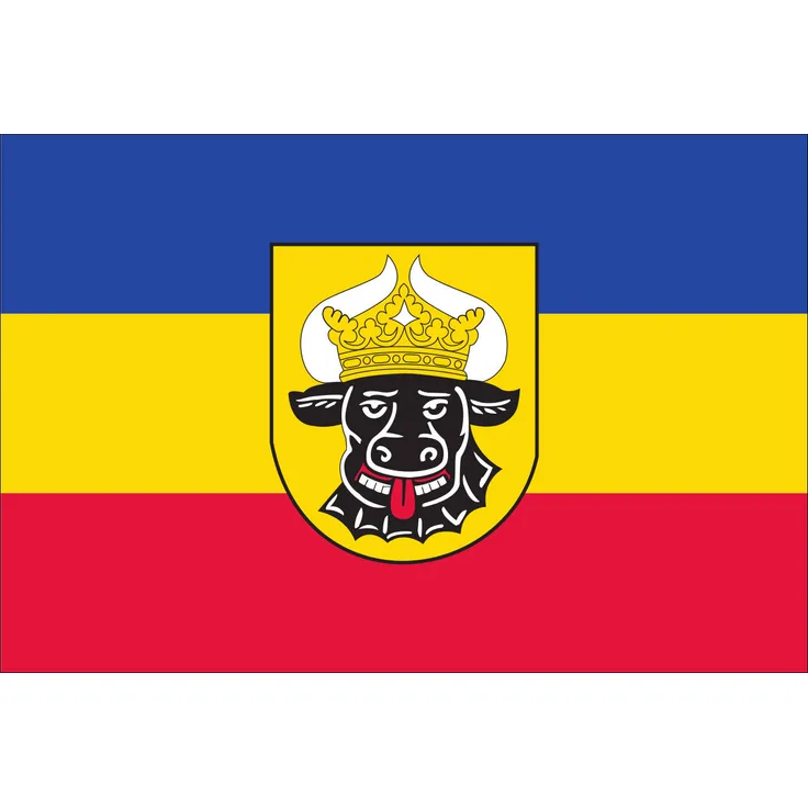 Flagge Mecklenburg mit Ochsenkopf 160 g/m² ca. 200 x 335 cm