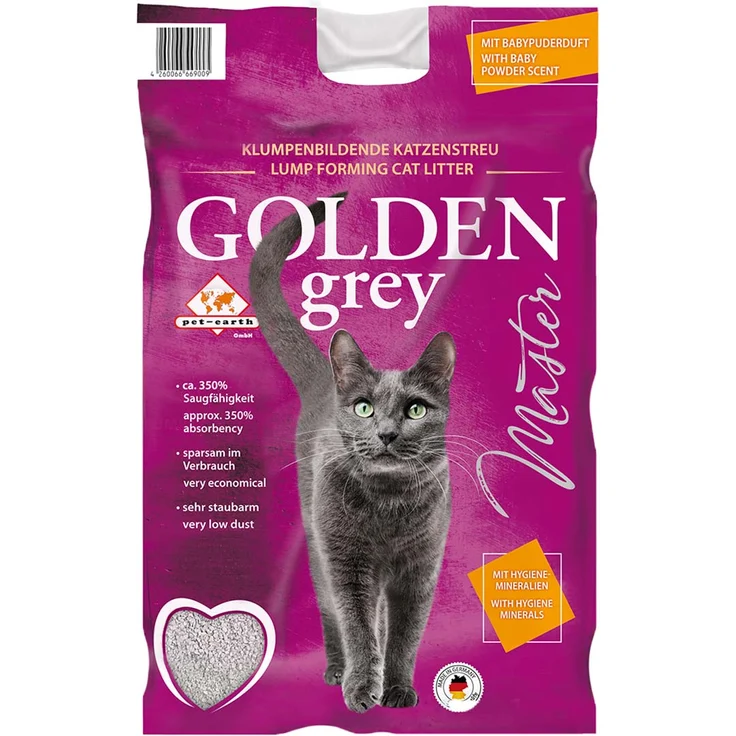 Golden Grey Master Katzenstreu mit Babypuderduft 14kg – Bild 1