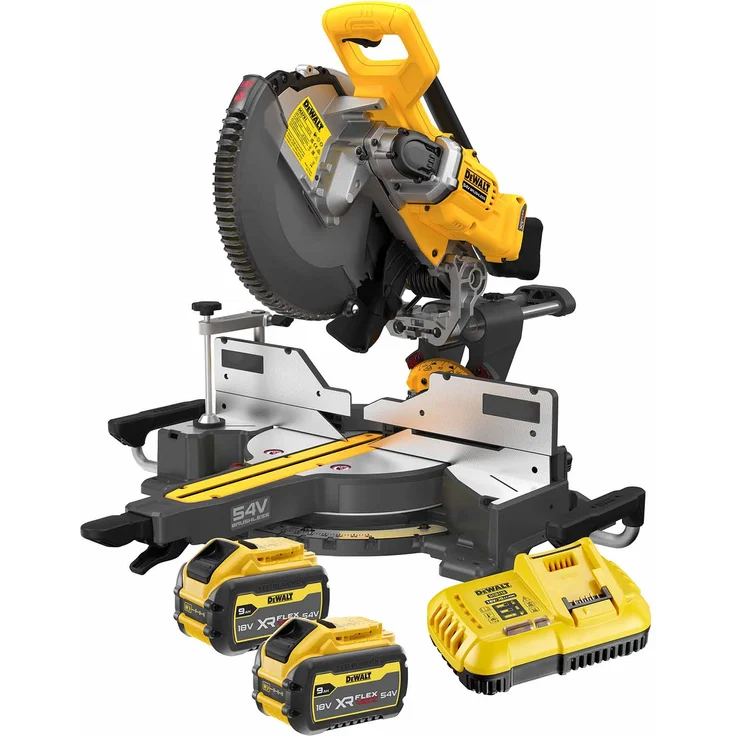 DeWalt Akku-Paneelsäge DCS781X2-QW Kappsäge Gehrungssäge 305mm + Akkus 9Ah 54V – Bild 1