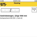 Gewindestange DIN 975 M2x 1000mm Messing 1 Stück