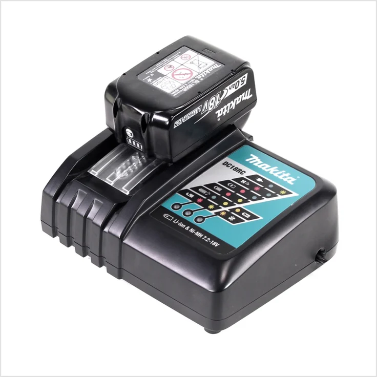 Makita Power Source Kit 18V mit 1x BL1850B Akku 5,0Ah + DC18RC Ladegerät Akku mit Ladestandsanzeige – Bild 5