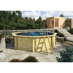 Karibu Pool Modell 2A Classic inkl. KDI Holzdeck & Edelstahlleiter 490 x 120 cm