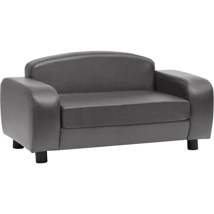 vidaXL Hundesofa Grau 80x50x40 cm Kunstleder – Bild 2