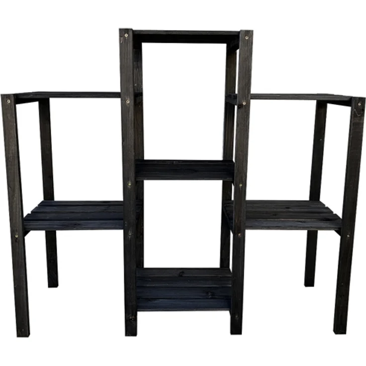 Mucola - Blumentreppe Blumenregal Blumenpodest Pflanzregal Blumenhocker Standregal Schwarz Pflanzenampel Blumenampel Gartenregal Blumenständer – Bild 3