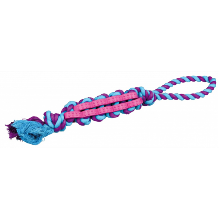 Trixie Denta Fun Twisted Stick am Tau, Naturgummi 4 cm 37 cm