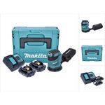 Makita DBO 180 SYJ Akku Exzenterschleifer 18 V 125 mm + 2x Akku 1,5 Ah + Ladegerät + Makpac