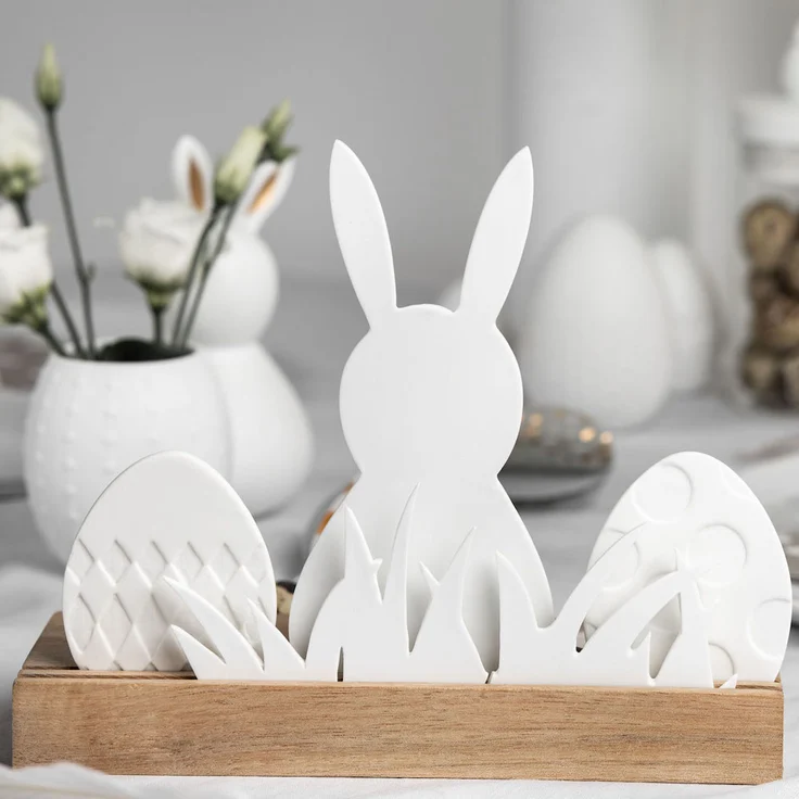 Räder Lichtobjekt Osterhase Windlich Deko Ostern Teelichthalter Kerze Porzellan – Bild 4