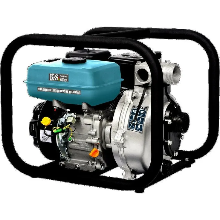 KÖNNER & SÖHNEN KS 50 HP Benzin Wasserpumpe, Hochdruck, 7,0 PS, 500 l/min, 70m Förderhöhe, 8m Ansaugtiefe, 50mm/1x50mm 2x38mm, Aluminium Gehäuse, Effizienter Kraftstoffverbrauch, Motorpumpe für reines Wasser