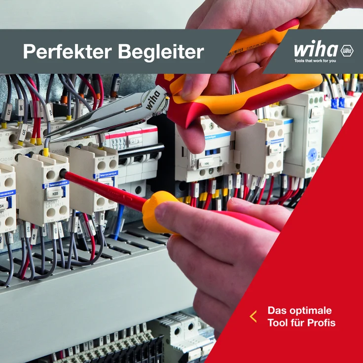 Wiha Zangen Set für Elektriker (26852) 3-tlg. I Universal Kombizange 180mm + Flachrundzange 200mm + Seitenschneider 160mm I Zangenset Elektro VDE – Bild 15