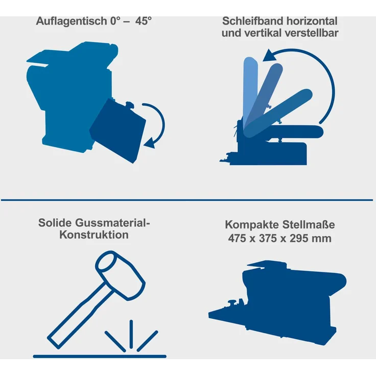 Scheppach Band-Tellerschleifer BTS900 mit Zubehör | Schleifmaschine mit 370W | 230V | 2850 min-1 | Schleifteller Ø 150mm | inkl. 3x Schleifpapier und 3x Schleifband | Bandschleifer Schleifgerät – Bild 13