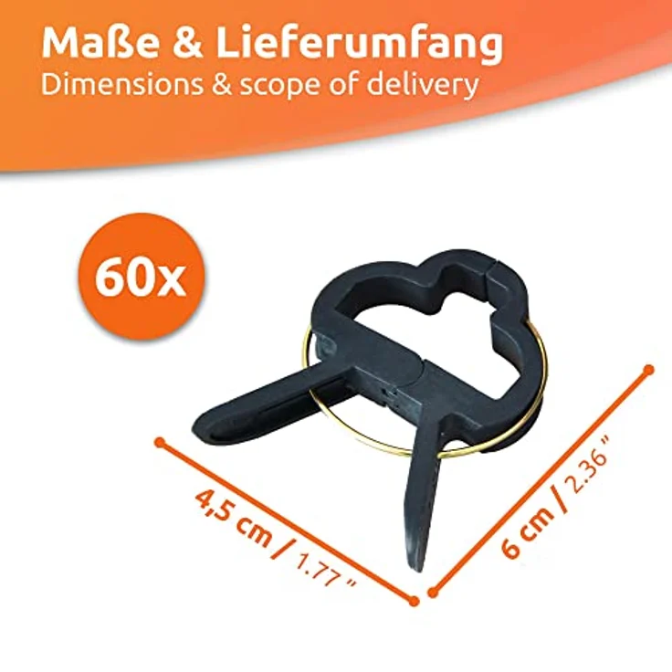 ECENCE EN 60x Pflanzenclips Pflanzenklammern für Tomaten, groß Reben, Rosen, Rankhilfe für Kletterpf – Bild 2