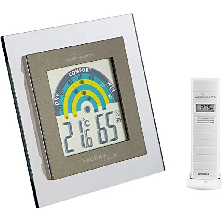 Techno Line MA10260 Mobile Alerts WLAN-Wetterstation Silber, Transparent, Weiß