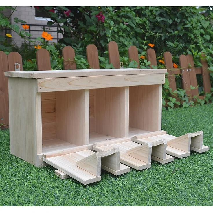 Nistkasten mit 3 Nistkammern Spatzenhaus Kolonienbrüter Spatzenvilla Vogelhaus – Bild 2