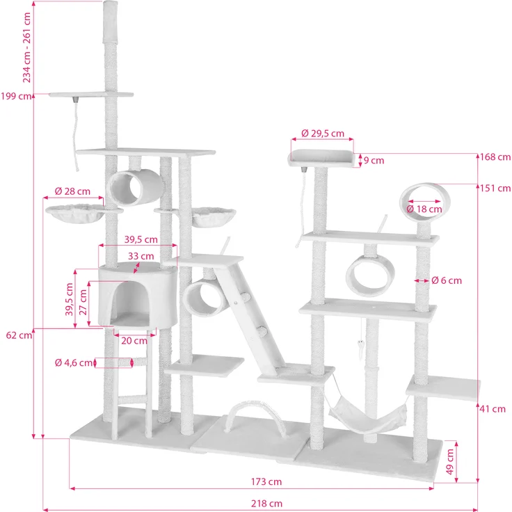 tectake Kratzbaum Snooky 261cm - schwarz – Bild 6