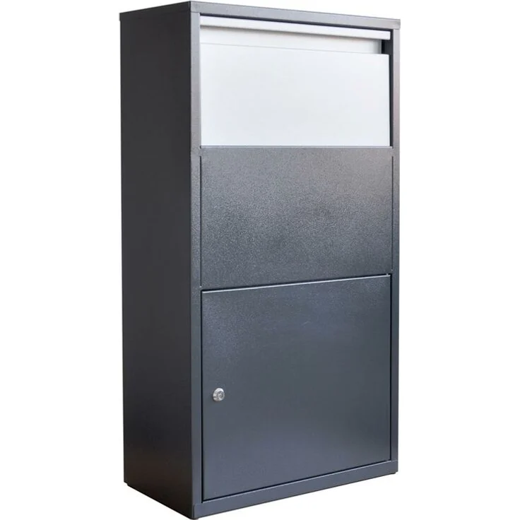 Haussmann Paketbox Briefkasten Postbox BOX 390 pulverbeschichtet Grau 44x22x82 cm – Bild 2